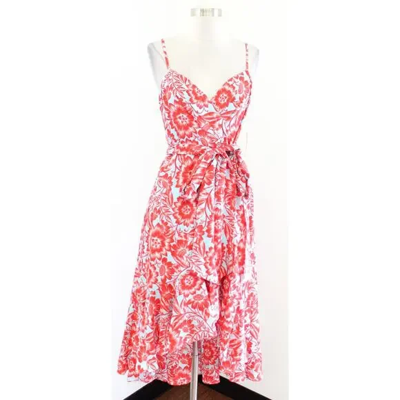 eliza j red floral dress Red Floral High Low Dress